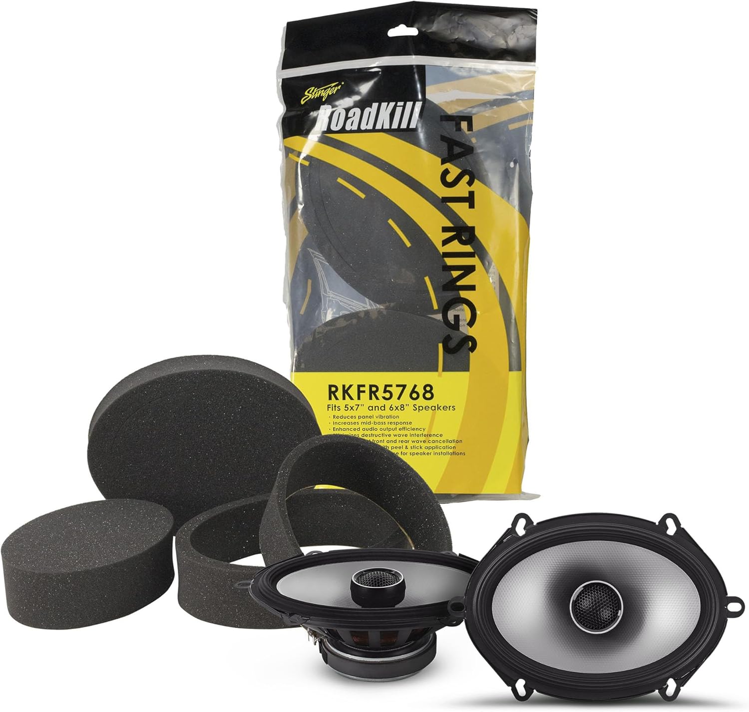 Alpine S2-S68, S Series 6x8 2-Way Hi-Res Speakers + Foam Baffle Kit Bundle