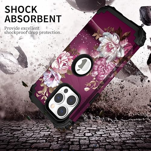 Miniatura 3 de Hocase Funda para iPhone 15 Pro Max de 6.7 pulgadas de 2023, resistente, a prueba de golpes, protección híbrida plástico duro+parachoques de suave