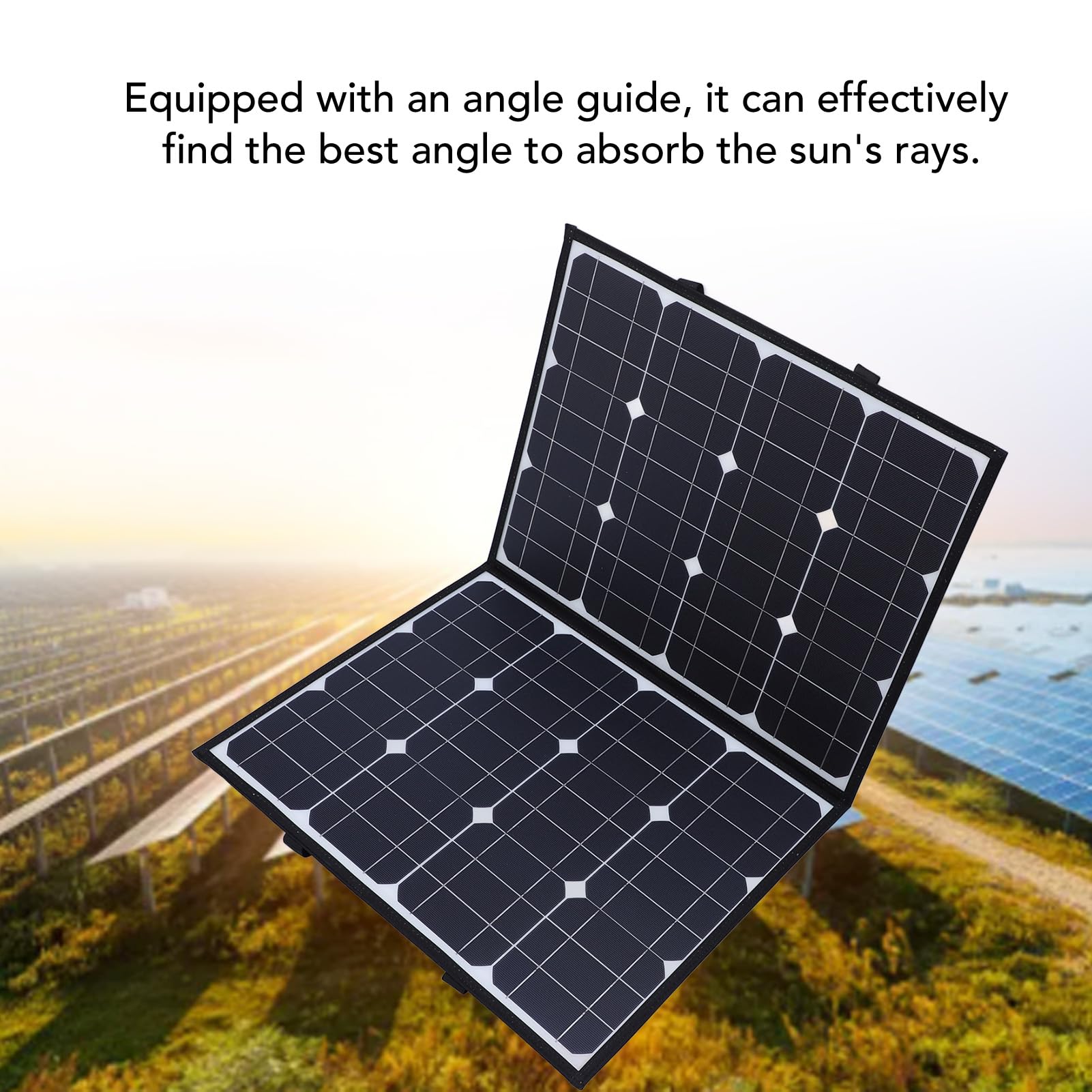 Ejoyous Panel Solar Plegable de 200 W, Panel Solar Portátil Monocristalino con Salidas CC Duales USB Tipo C, Guía de ángulo, Kit de Cargador Compacto para Camping, Senderismo, Uso Al Aire Libre