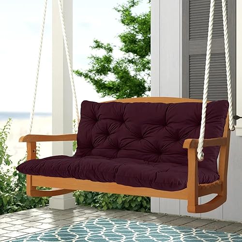 Miniatura 167 de Cojín de repuesto para columpio de 2-3 asientos, cojines de banco para exteriores con respaldo grueso de 4 pulgadas, muebles de patio, jardín, Flor