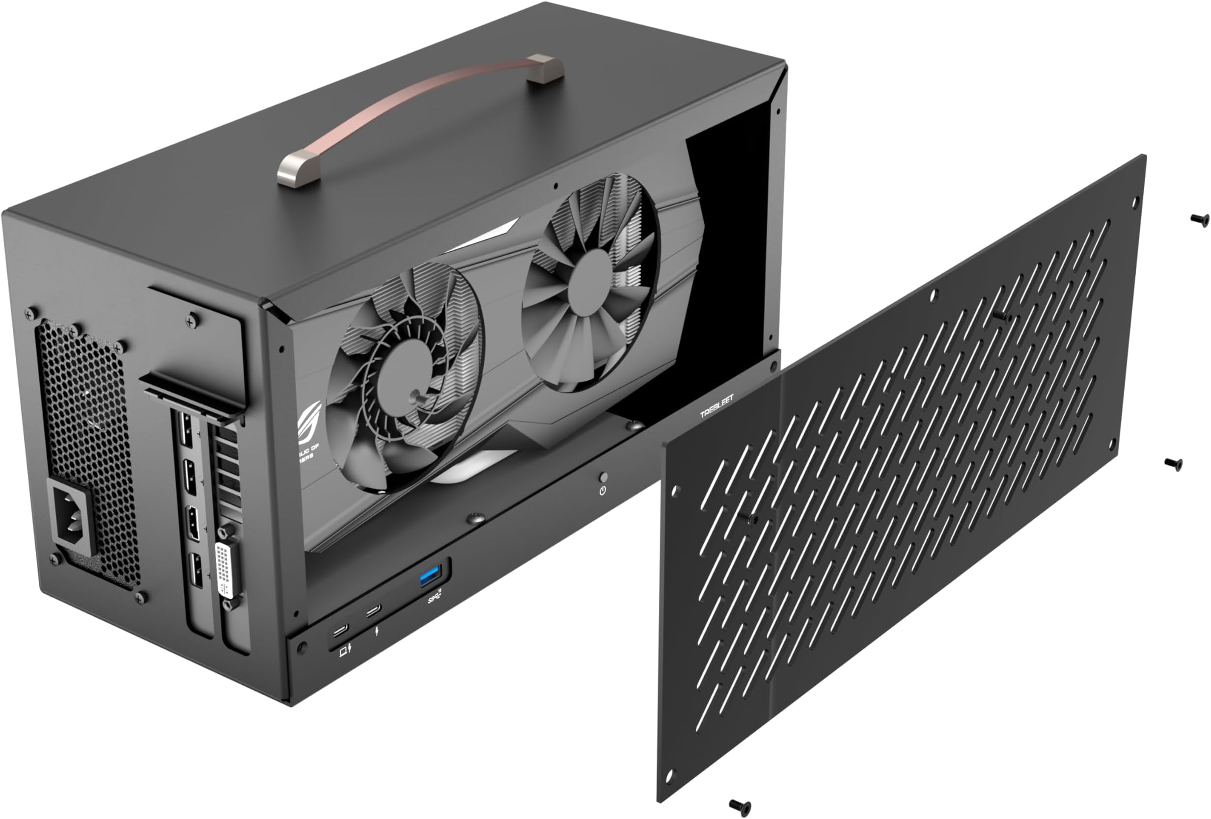 TREBLEET 80Gbps eGPU Enclosure Compatible with Thunderbolt 5 & USB4 v2, Built-in 600W SFX PSU, 140W PD Charging, JH9480 Controller, Aluminum GPU Dock for Windows & Intel Mac, Supports Daisy Chain