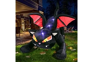 7.5ft Halloween Black Cat with Wings