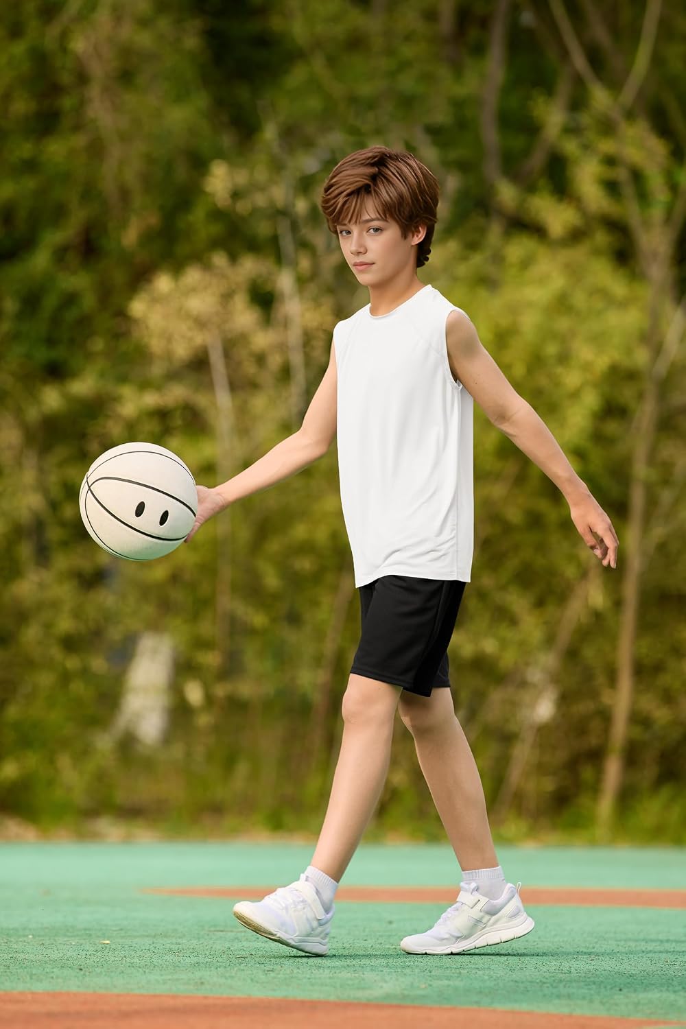 Boys UPF 50+ Mesh Athletic Quick Dry Muscle Tank Top Moisture Wicking Active Sleeveless Mesh Shirts Tops for Youth