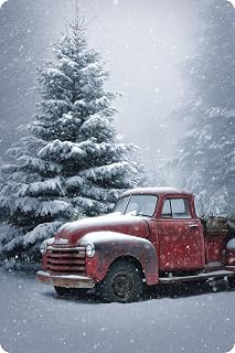 Tin Signs Vintage Snow Car Tree Metal Tin Sign Rustic Xmas Decor for Farmhouse Country House Vacation Home Ski Chalet Bed Breakfast Hotel Motel Coffee Shop Bookstore 8x12 Inch