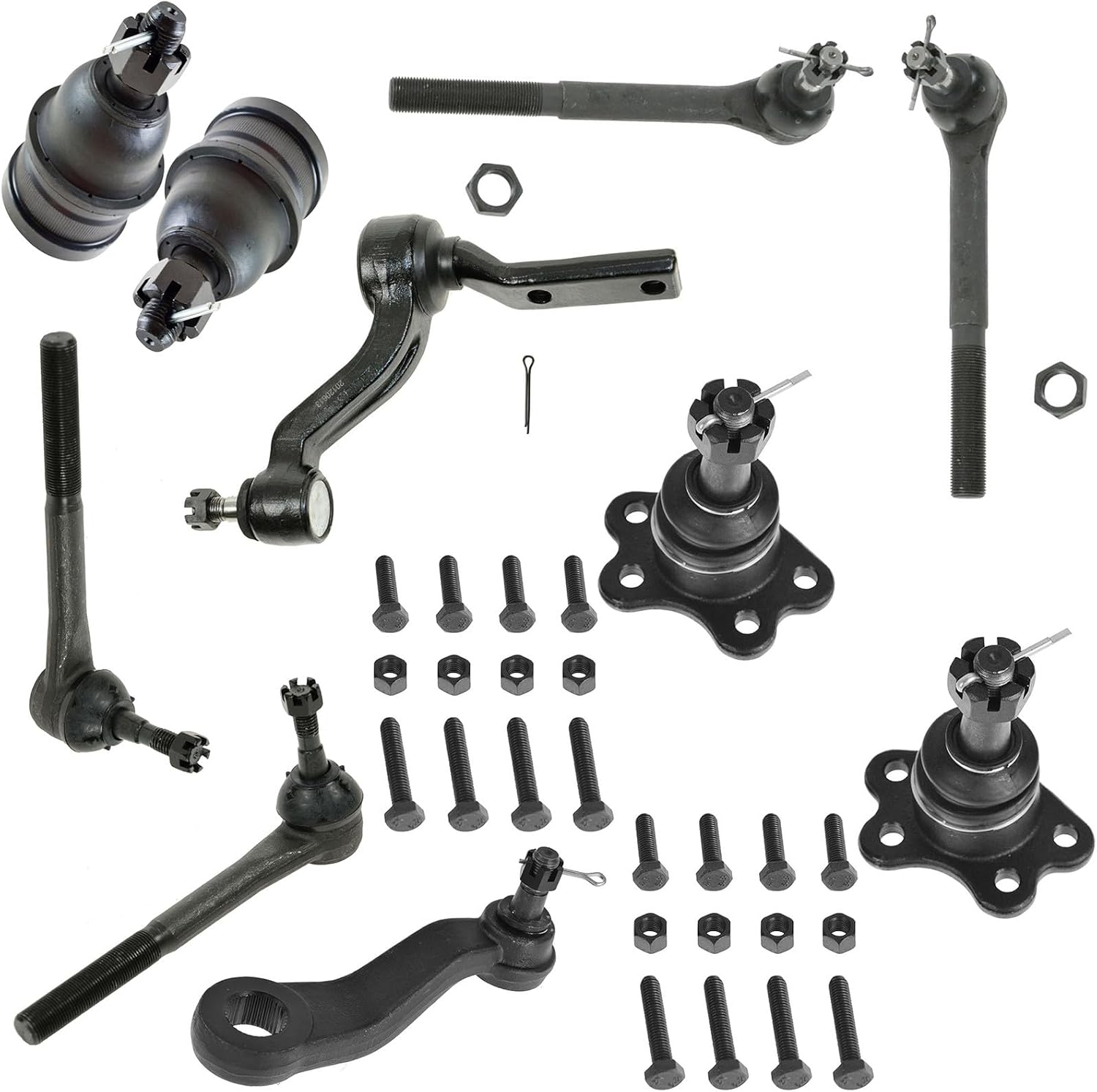 TRQ Front Steering & Suspension Kit Ball Joint Idler Arm & Bracket Assembly Pitman Arm Tie Rod Compatible with 1988-1992 Chevrolet C1500 1992 C1500 Suburban C2500 GMC
