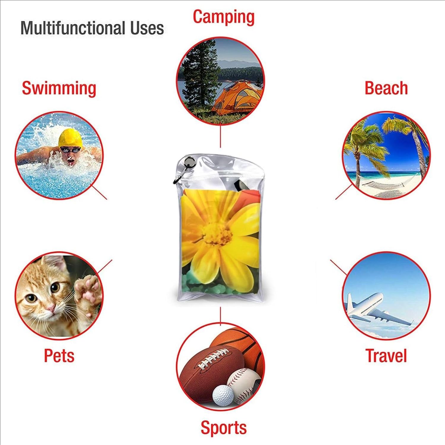 KHiry Microfiber Towel Beach Towels Blooming Flowers Quick Dry Towel Soft Lightweight Travel Towels Absorbent Large Easy Pack Travel Things Beach Blanket for Gym Sports Swimming