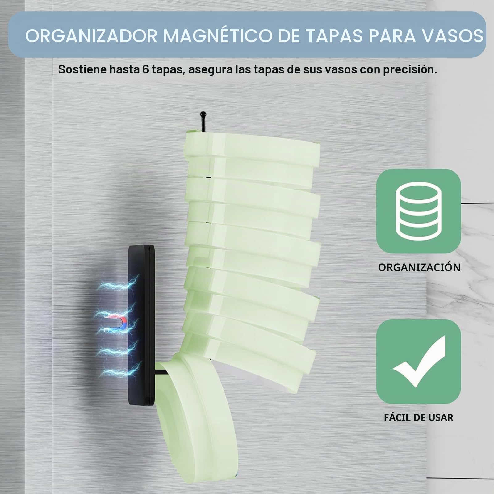 Soporte magnético para Vasos Stanley Cup 40 oz – Accesorio Stanley Cup, Soporte y Organizador de Vasos sin taladros, Organizador magnético de Botellas para Cocina y Nevera, Carga 4,5 kg