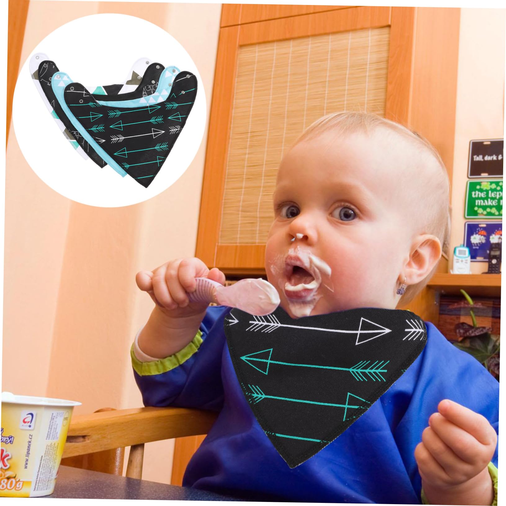 ifundom 12pezzi Bavaglini Impermeabili Per Bavaglini Cotone Bandana Assorbenti e Lavabili Protezione Per Pasti e Saliva Adatti e Piccoli