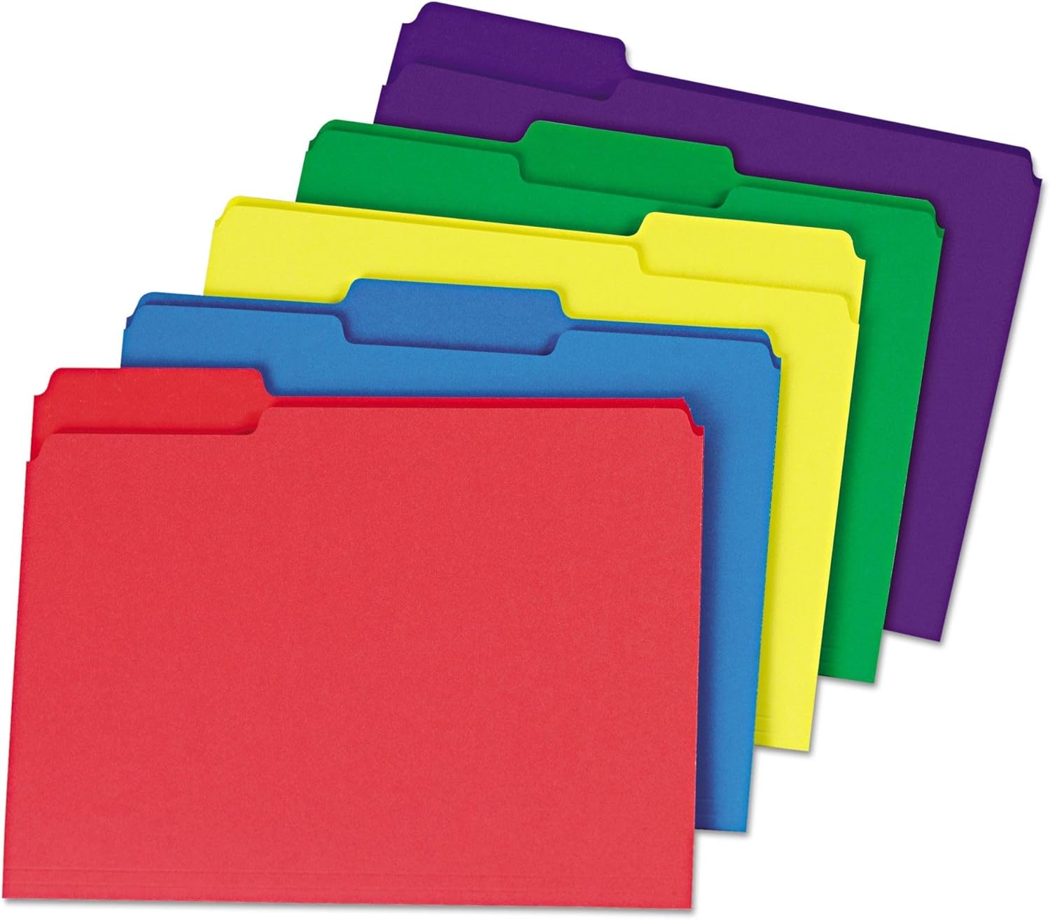 Deluxe Heavyweight File Folders, 1/3-Cut Tabs: Assorted, Letter Size, 0.75" Expansion, Assorted Colors, 50/Box