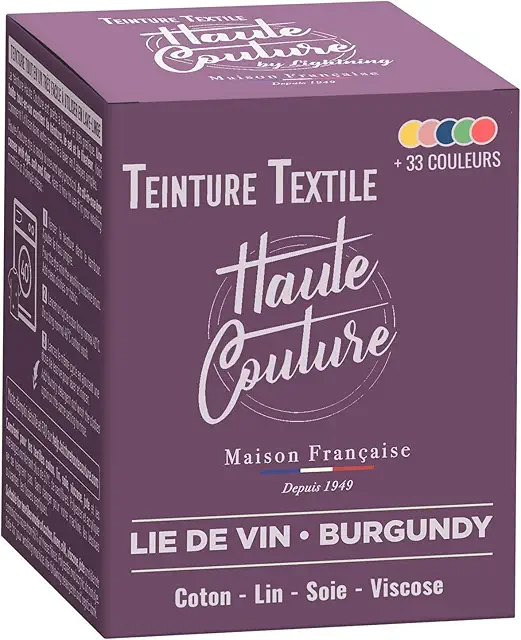 Teinture Textile Lie de Vin Haute Couture 350g - Prêt à l'emploi pour Vêtements et Tissus