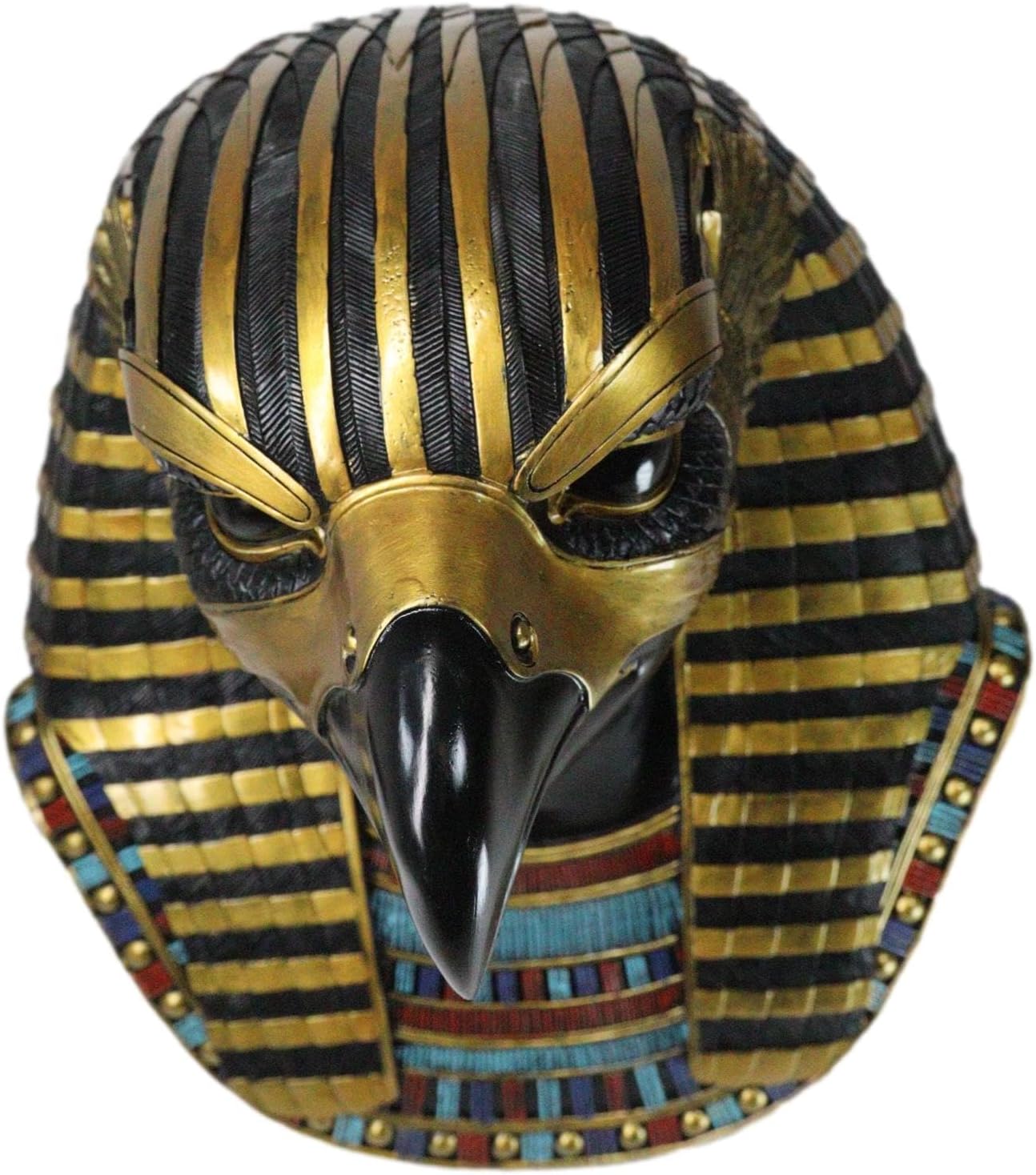 Ebros Gift Egyptian Mythology God Horus Falcon Ra Wall Decor Plaque Figurine 12.25" High in Classical Black and Gold Finish Gods of Egypt Deity of War and Sky Heru Sculpture