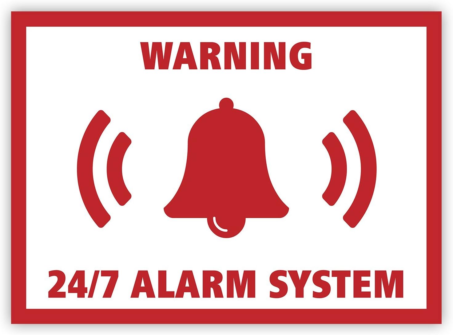 10 x Alarm System Sticker Set - Security Alert Sign for Doors - Transparent (7.4 x 5.2 cm)