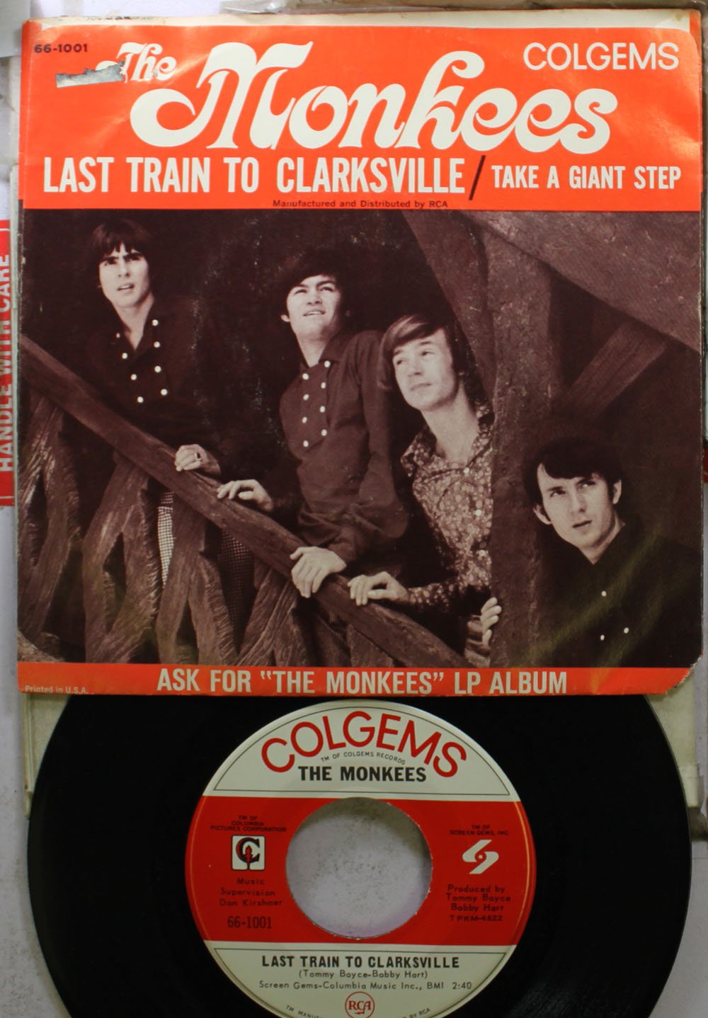 The Monkees 45 RPM Last Train To Clarksville / Take A Giant Step