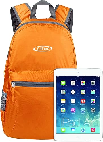Miniatura 20 de G4Free Ultra Ligero plegable Mochila Senderismo bolsa de diario, práctico plegable camping al aire libre mochila beige (A-Beige)
