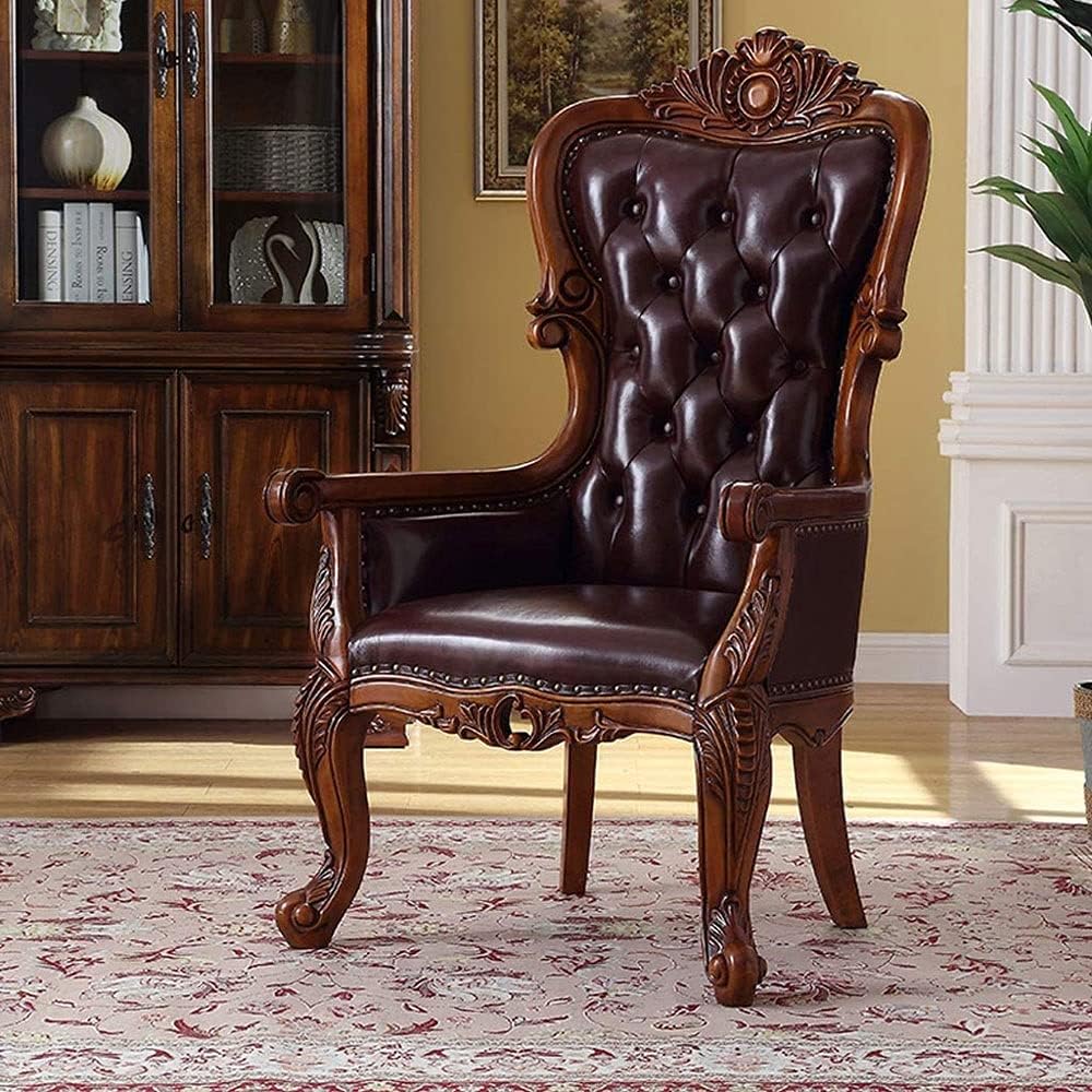 Classical American Luxury Home Office Supplies Guest Chair Business Brown Mahogany Veneer