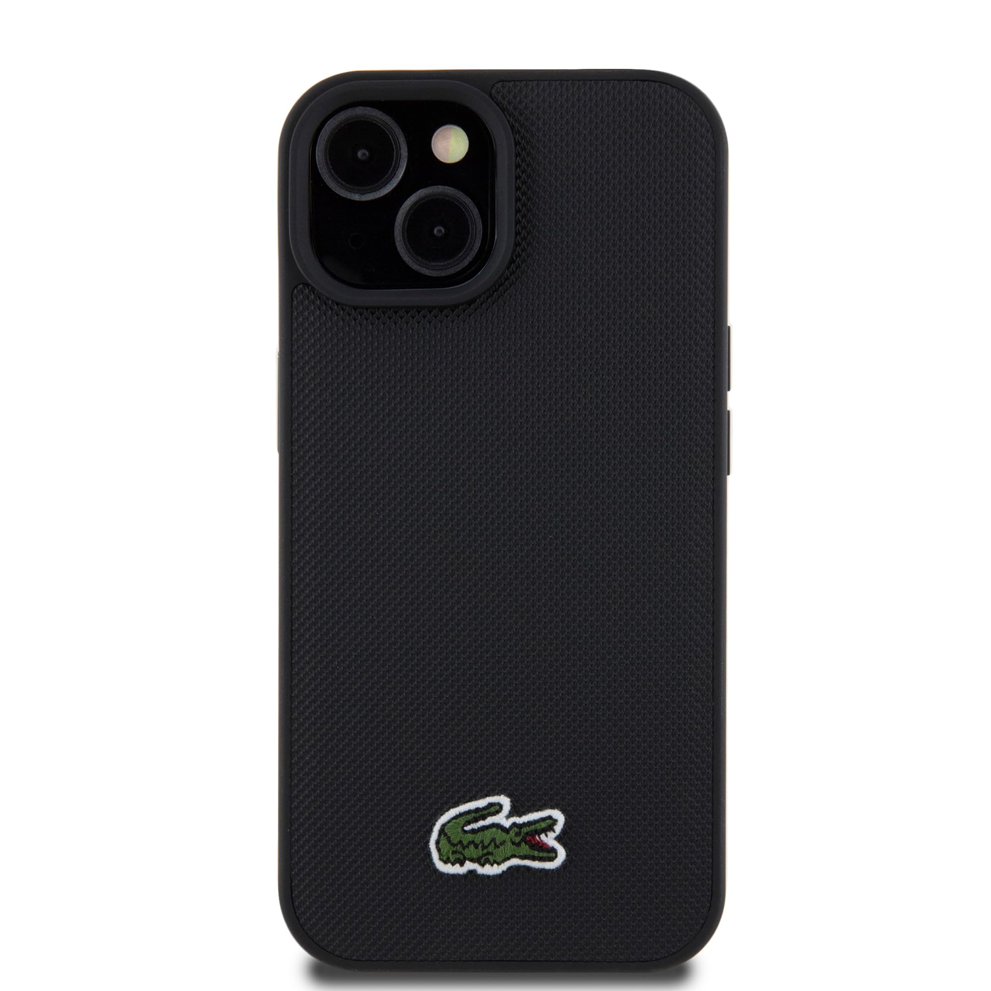 CG MOBILE Lacoste LCHMP15SPVCK - Custodia rigida per iPhone 15/14/13 6.1", colore: Nero