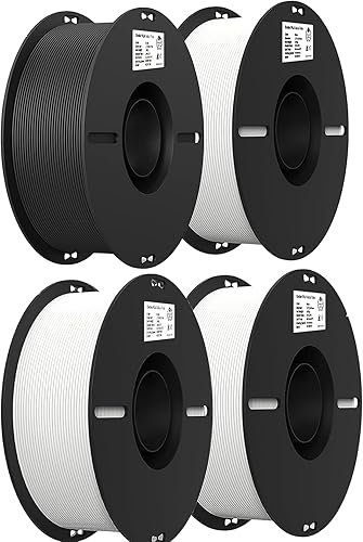 Creality Paquete de 4 filamentos para impresora 3D de 0.069 pulgadas (negro, blanco)