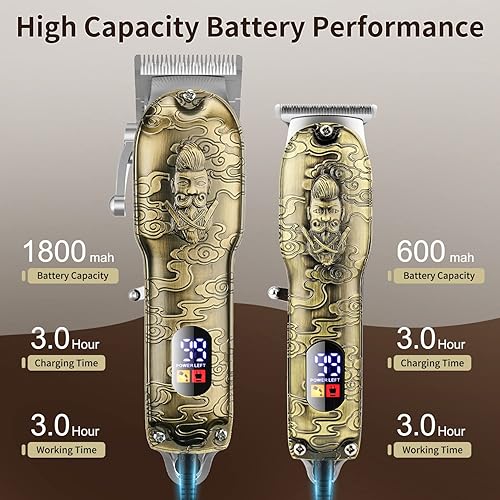 Miniatura 10 de Suttik Cortapelos para hombres profesionales, recortadora de barba inalámbrica y afeitadoras eléctricas para hombres, cortapelos y kit de