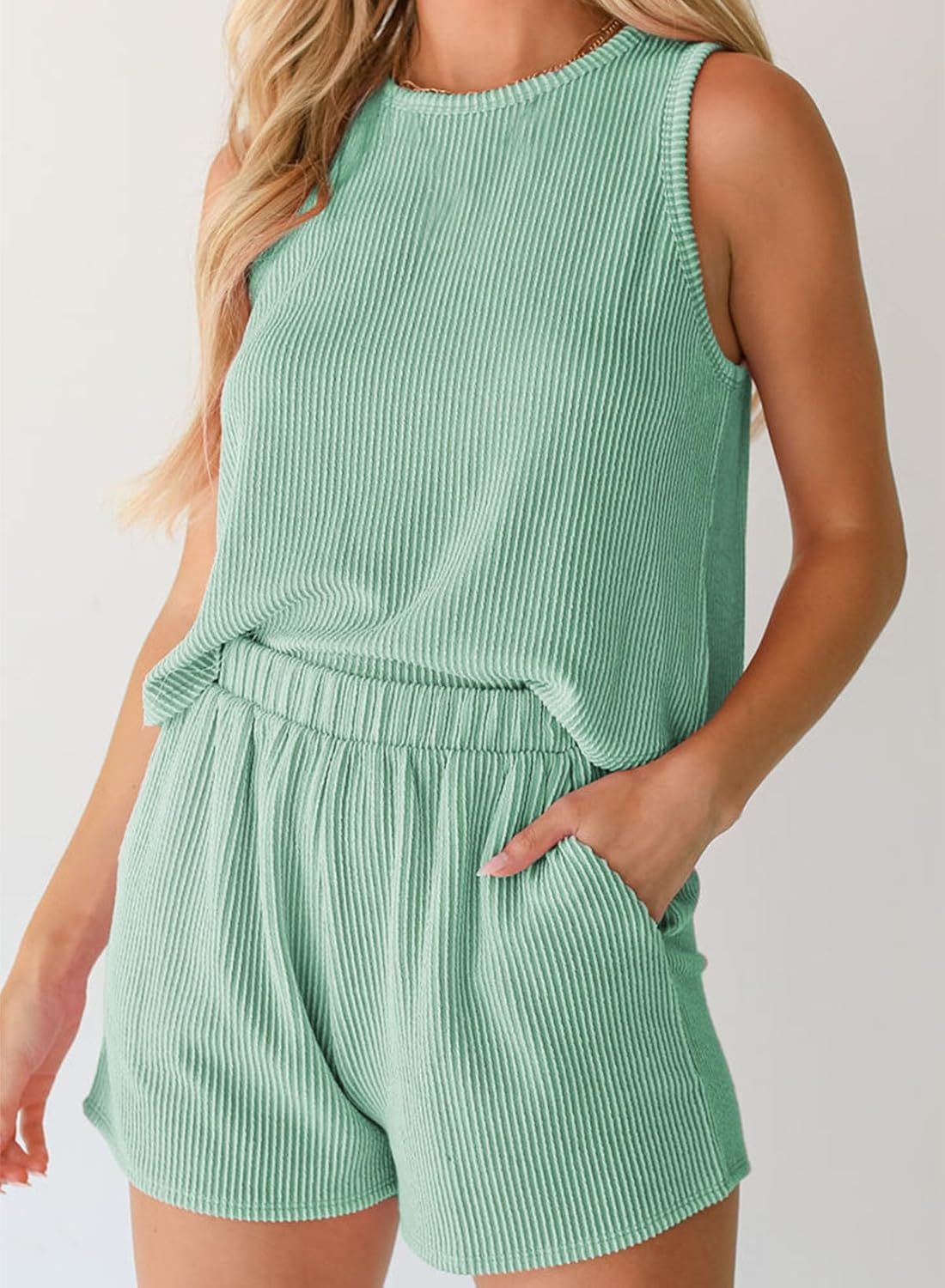 SHEWIN Women's Summer 2 Piece Outfits Shorts Sets Matching Set Loungewear 2026 - Image 3