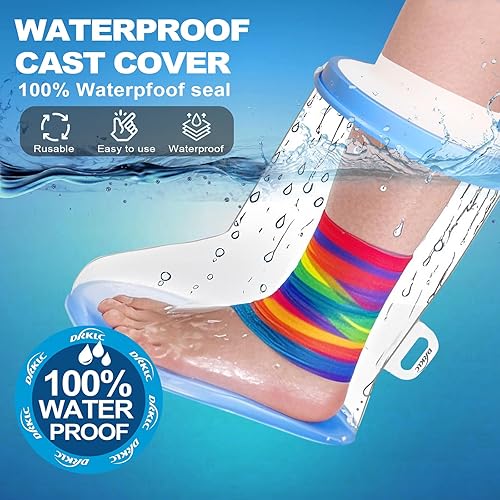 Miniatura 4 de Funda impermeable para botas de ducha para pie después de una cirugía con parte inferior antideslizante mejorada, protector de tobillo y cubierta de