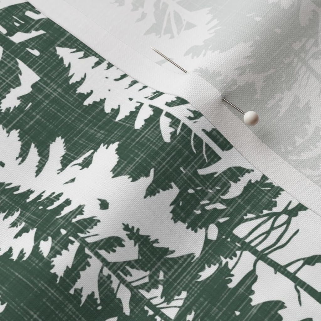 Spoonflower Fabric - Forest Woodland Woods Rustic Camping Trees Pine Evergreen Printed on Petal Signature Cotton Fabric Fat Quarter - Sewing Quilting Apparel Crafts Decor