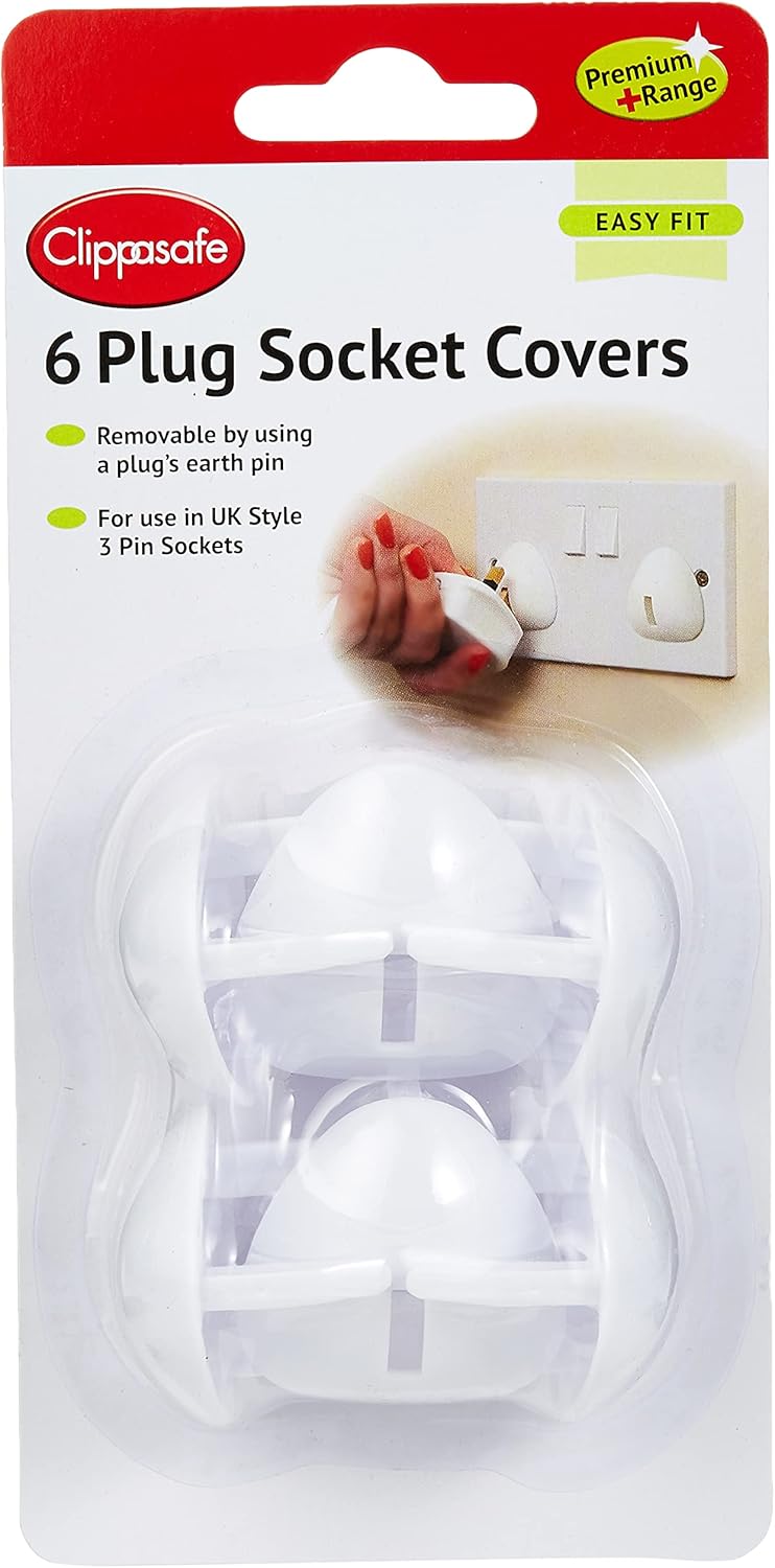 Clippasafe Plug Socket Covers, Pack of 6, White Amazon.co.uk Baby