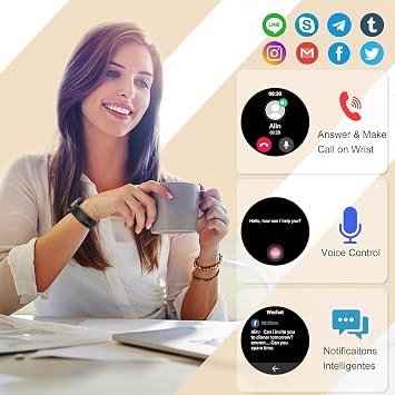 Smart Watch for Men Women(Answer/Make Call),40mm AMOLED Touchscreen