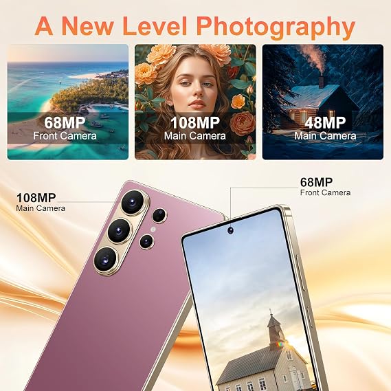 26 Ultra 16+1TB Smartphone -6.99-inch Display, Built-in Pen,Android 15, 7000mAh Battery, 68MP+108MP Dual Camera/Dual SIM/Fingerprint Lock/Face (Rose)