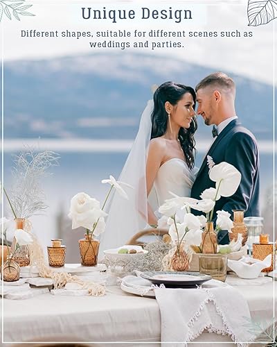 Miniatura 6 de Yirilan Juego de 12 jarrones de brote a granel, jarrones de flores pequeños, jarrones de vidrio para centros de mesa a granel, mini jarrones vintage