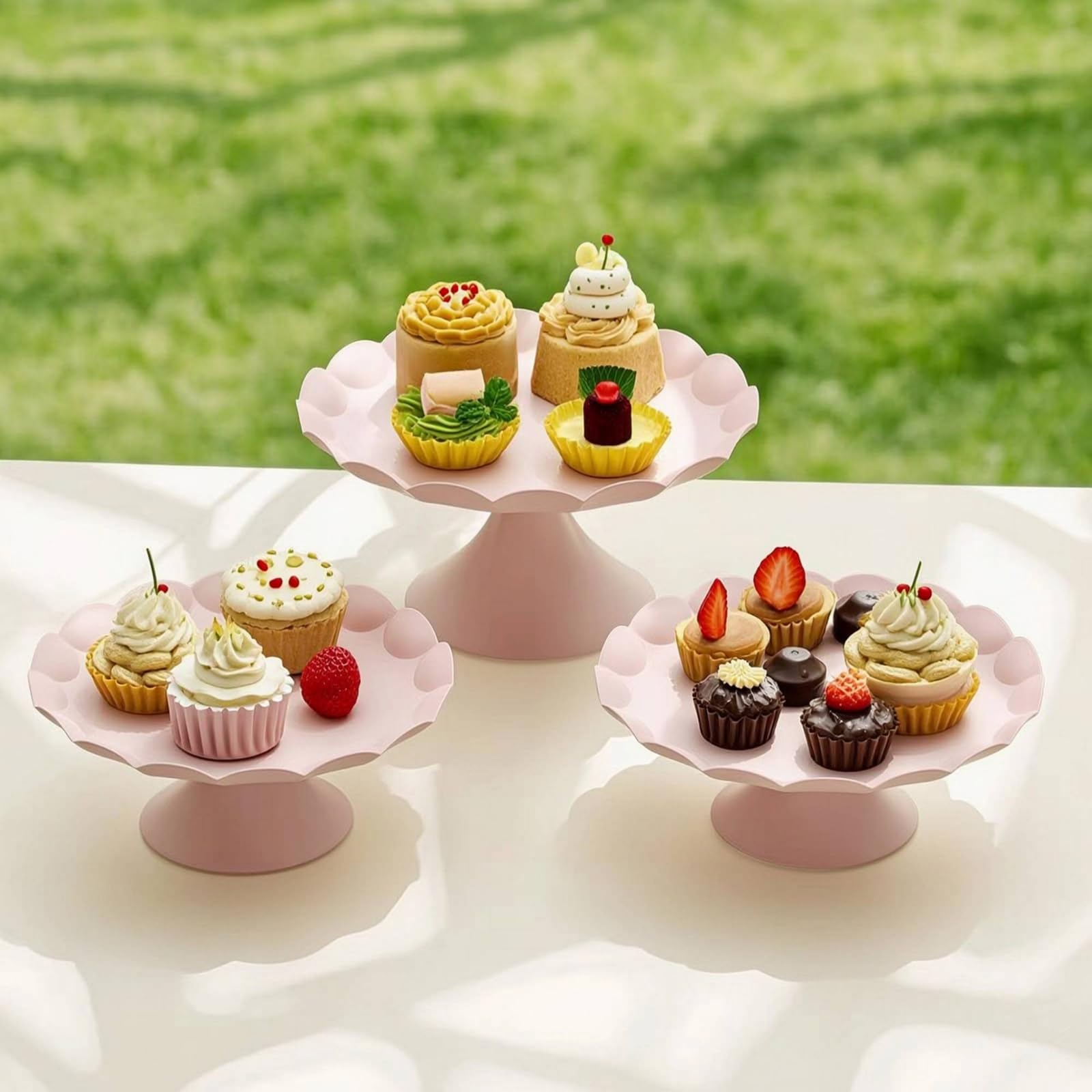 Dessert Display Stand Alzata Tortiera Vassoio Piatto Dolci con Piedistallo Largo Stabilità Sicura in Ferro Finitura Opaca Adatta a Buffet di Festa Matrimoni Tè Pomeridiano , Nero