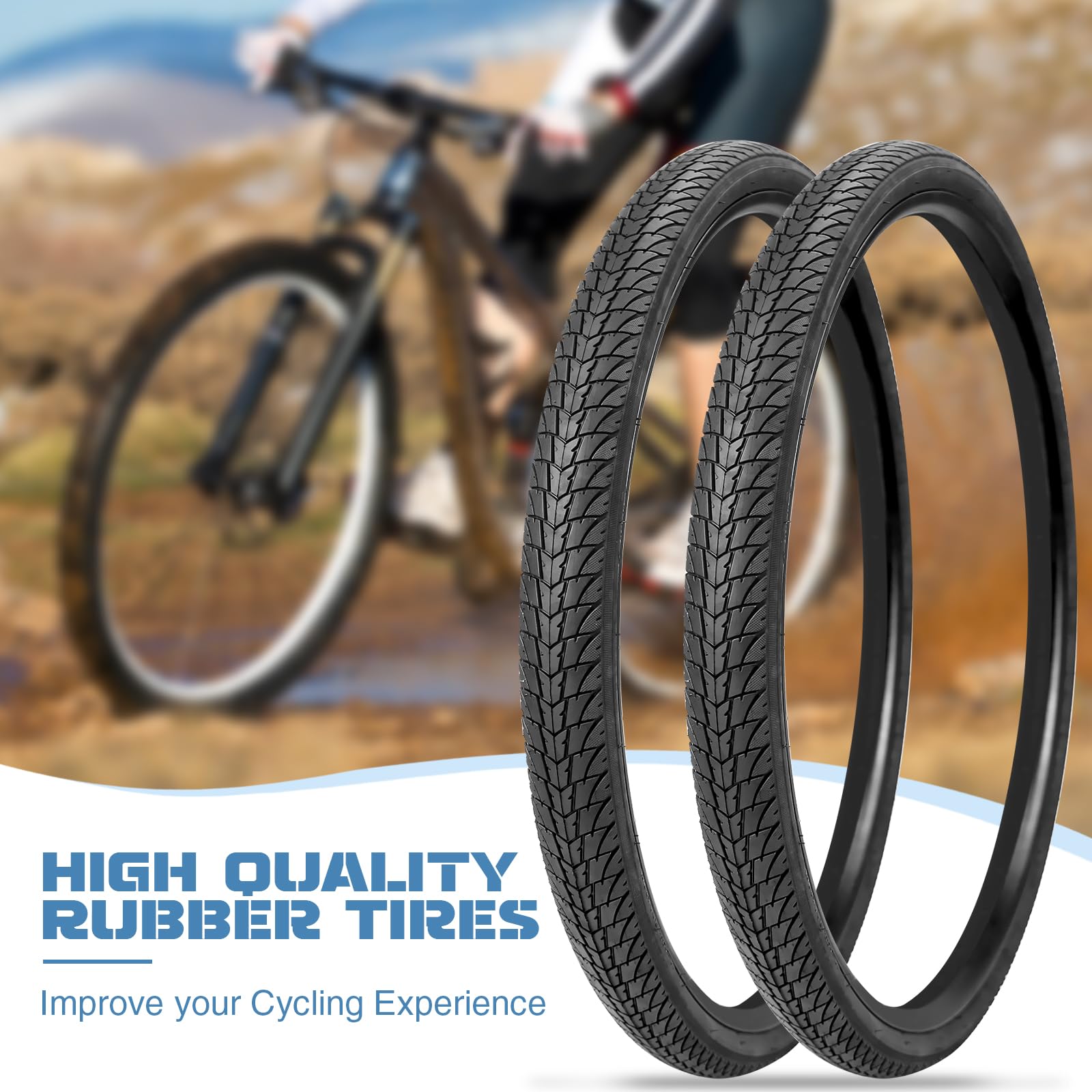 MEGHNA Set di pneumatici per bicicletta, 700 x 38 C/700 x 40 C, con camera d'aria FV 48 mm + 2 leve per pneumatici, 29 pollici, 30 PSI