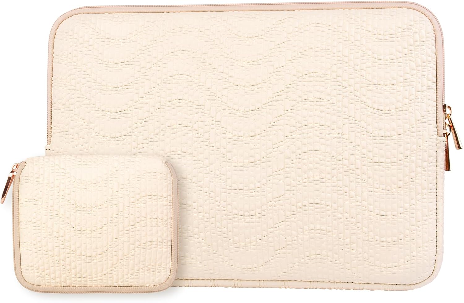 Arvok Laptop Case for MacBook Air 15 inch/MacBook Pro 16 inch, Dell XPS 15 Plus,15-inch MacBook Pro A1990, Water-Resistant Leather Case with Accessory Bag (Milk White, 13.3 inch)