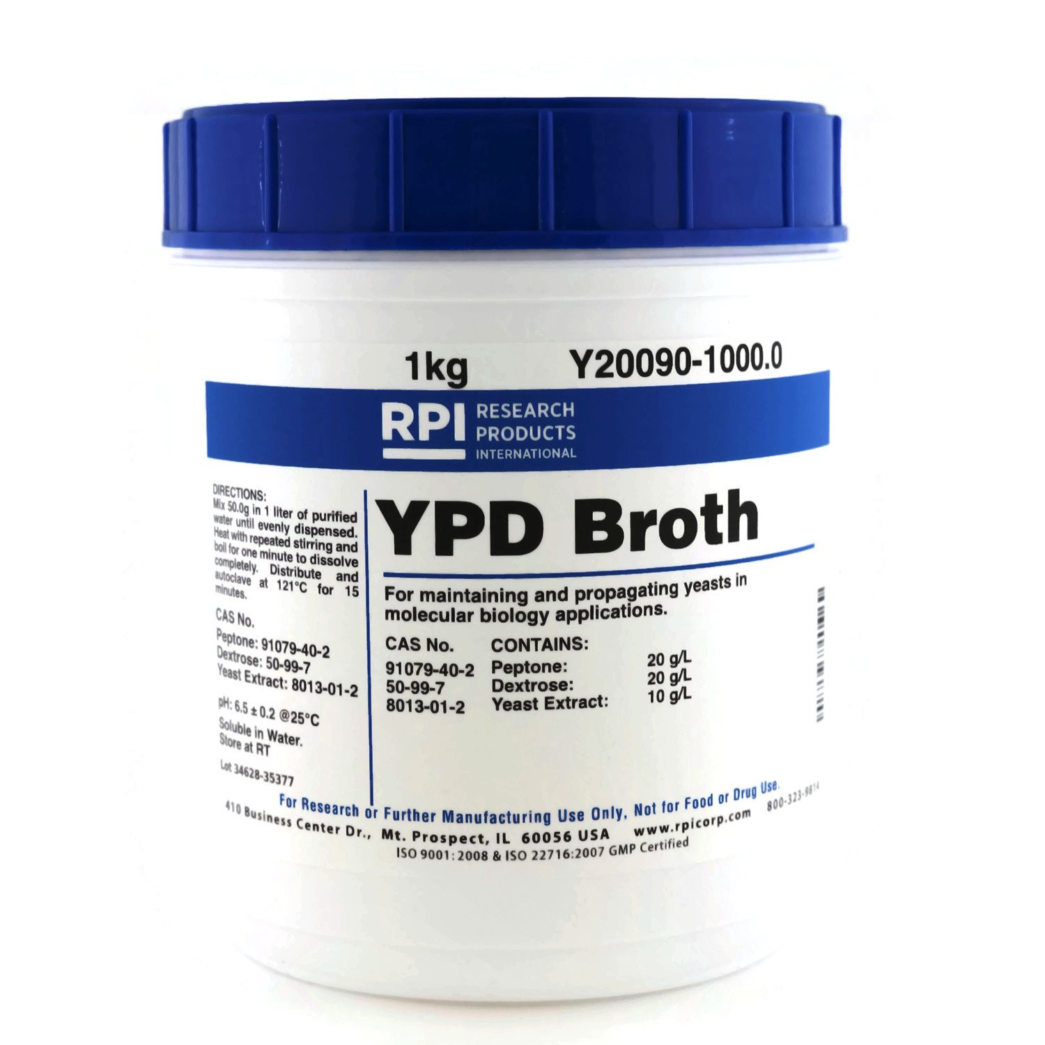 RPI Y20090-1000.0 YPD Broth, 1kg