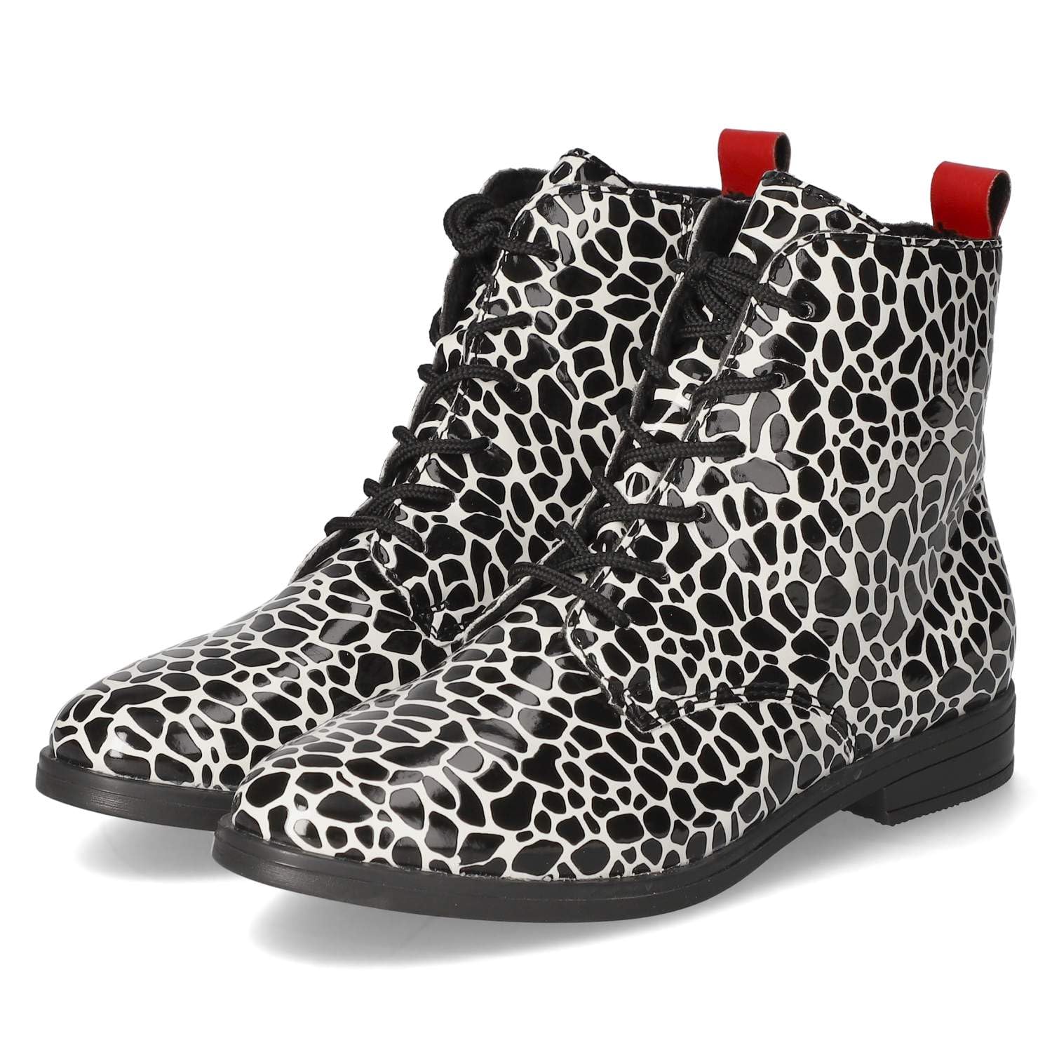 Rieker Damen Schnürstiefel in Weiss-Kombi