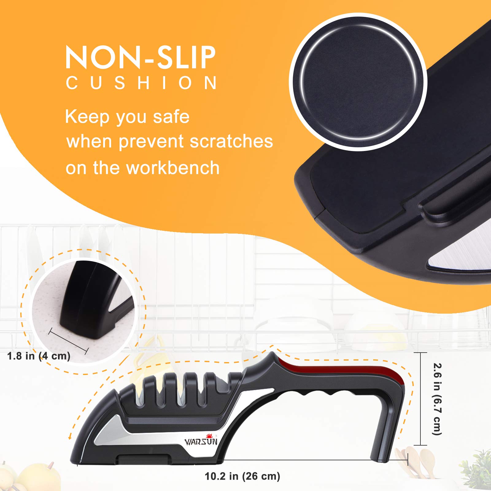 Amazon.com: WARSUN Kitchen Knife Sharpener 2-in-1 Work Sharp Knife