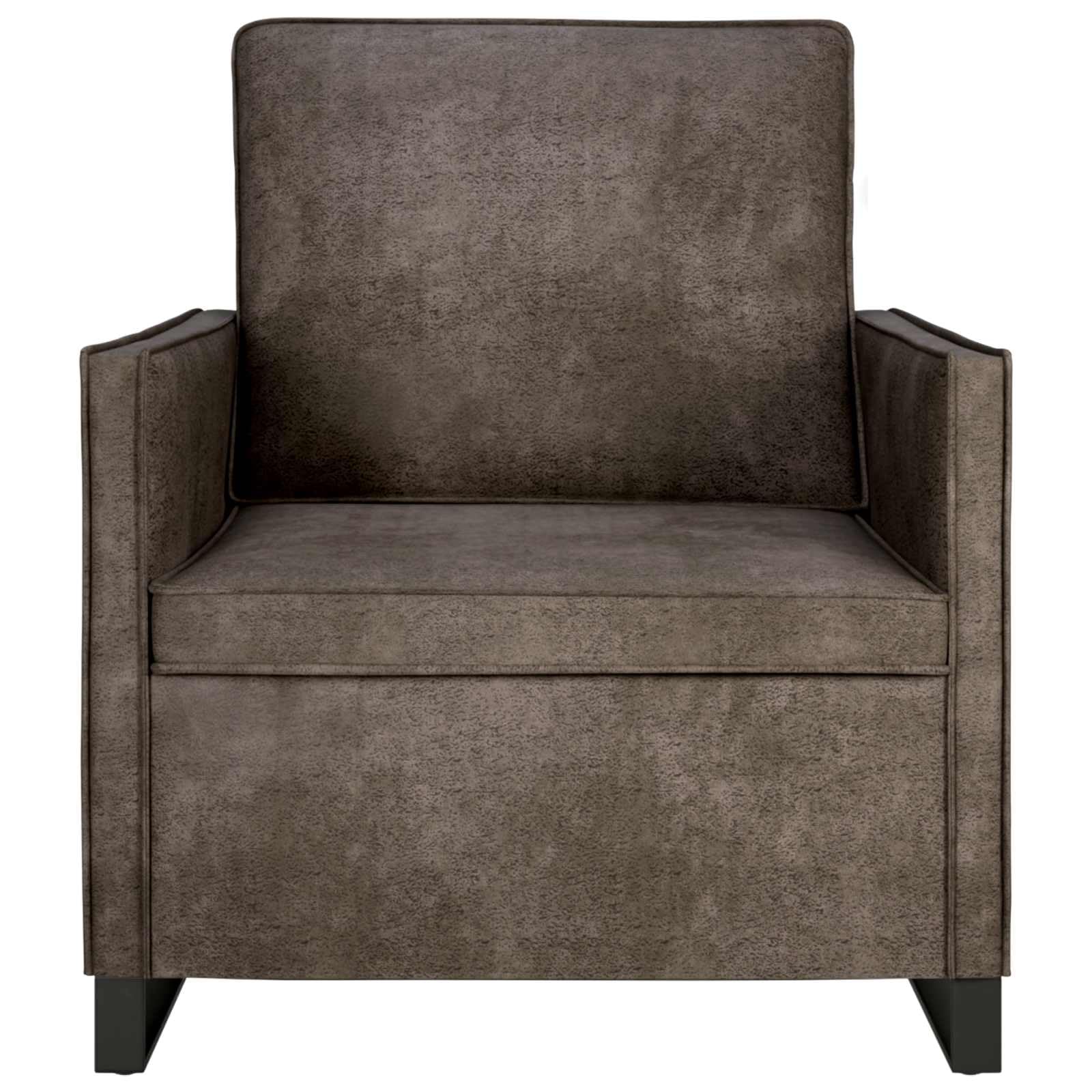 Sofá individual gris oscuro ante sintético 70 x 81 x 82 cm Sillón