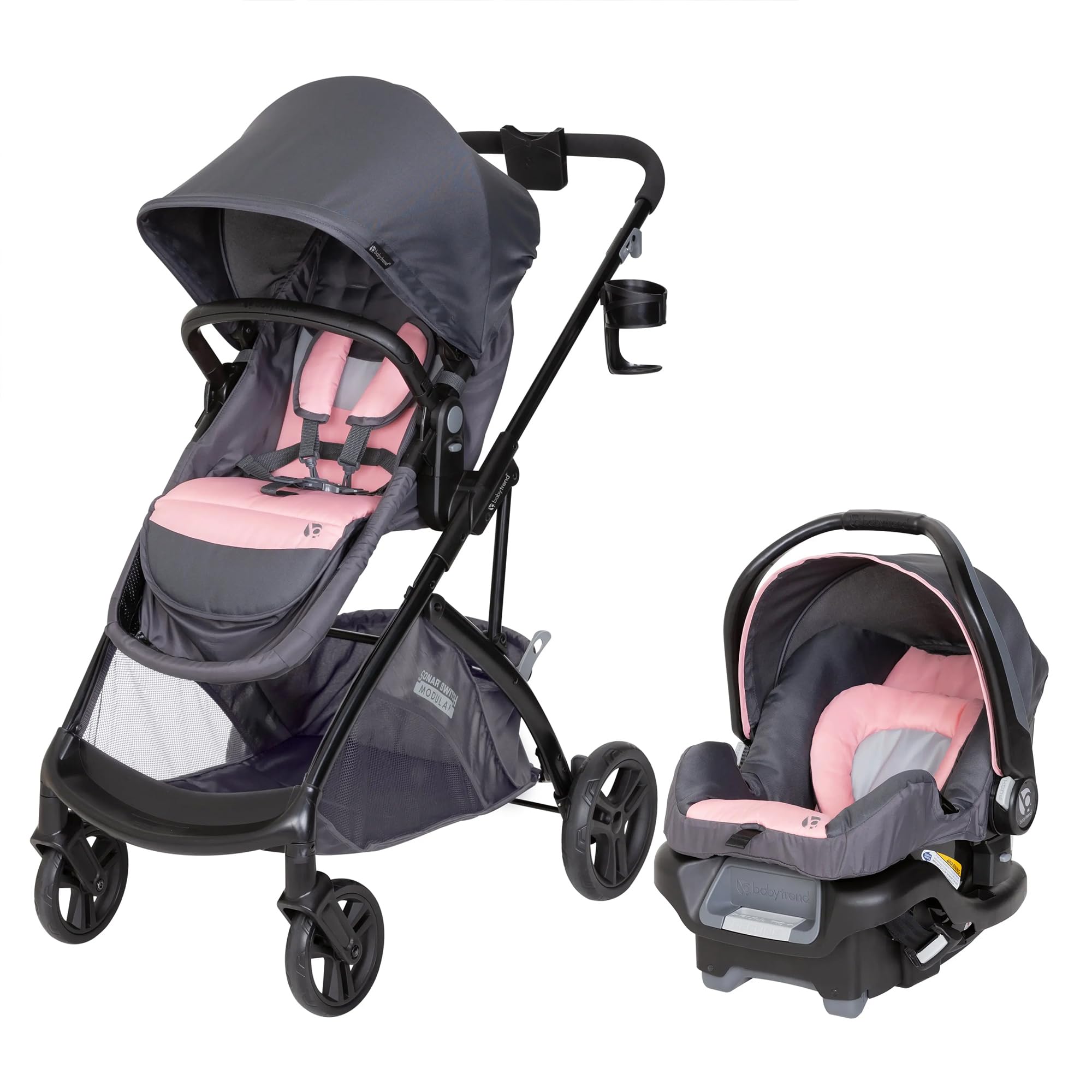 Amazon.com : Baby Trend Sonar™ Switch 6-in-1 Modular Stroller Travel System with Ally™ Infant Car Seat, Desert Pinnk : Baby