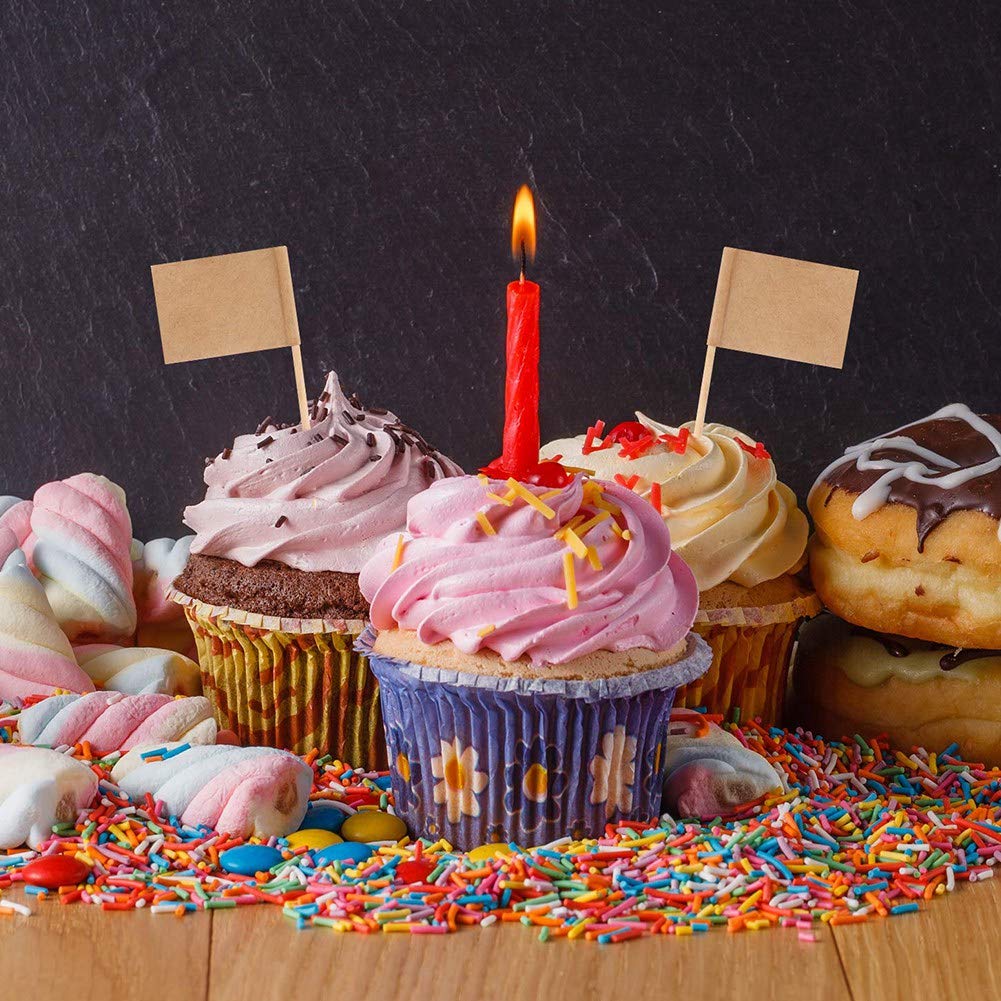 Stidsds Bandierine Per Stuzzicadenti Per Cupcake – Decorazioni In Carta Kraft (Confezione Da 50)