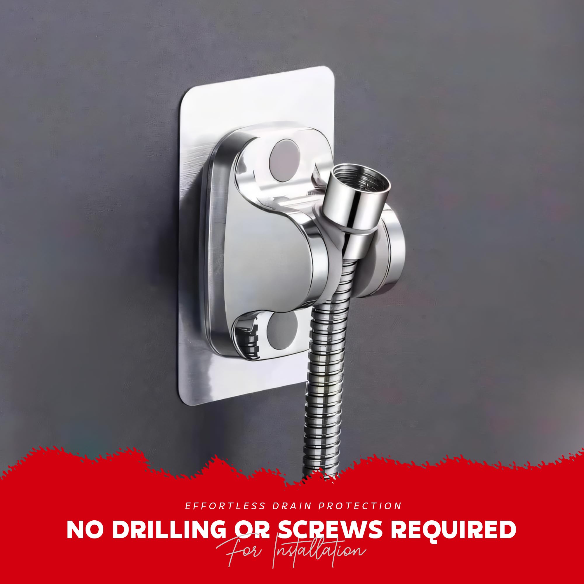 Self Adhesive Hand Shower Holder - No Drill Install -6 Self Adhesive Hand Shower Holder - No Drill Install -6