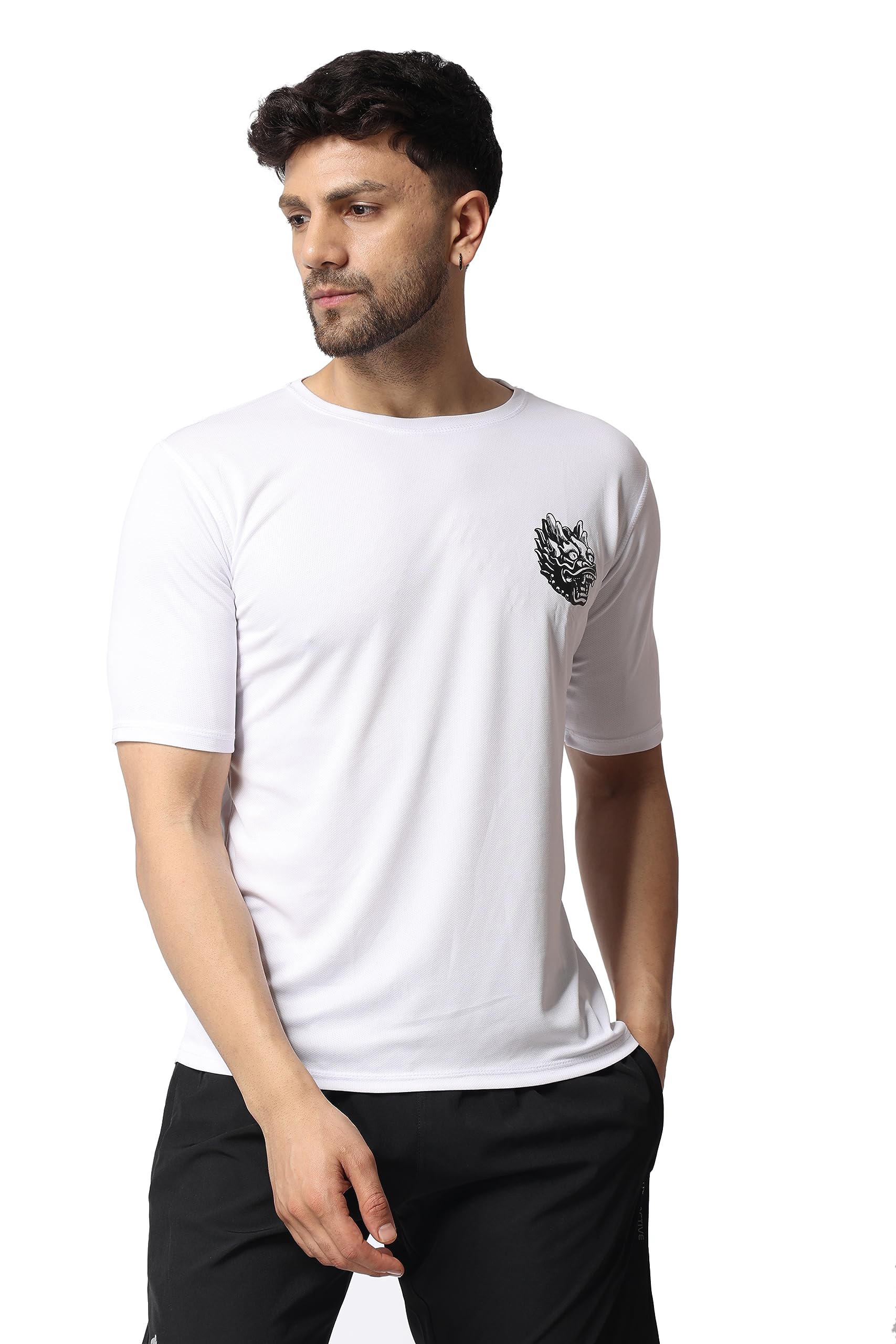 Baggy Funky Printed Polyester Designer T-Shirt for Boys and Men |Reliable Printed Round Neck Tees (FT-WhiteFunky-009 L)-image-25