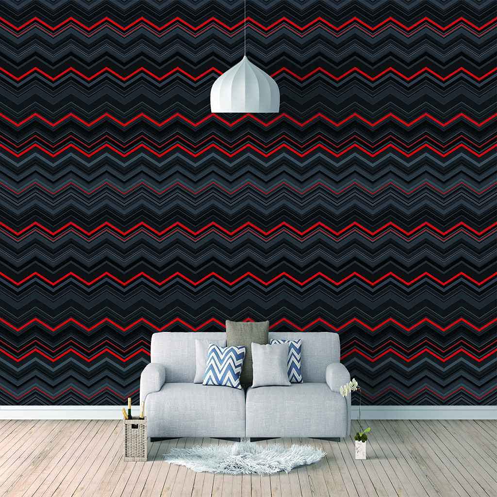 Vague rouge poster geant mural pour decoration salon moderne et chambre