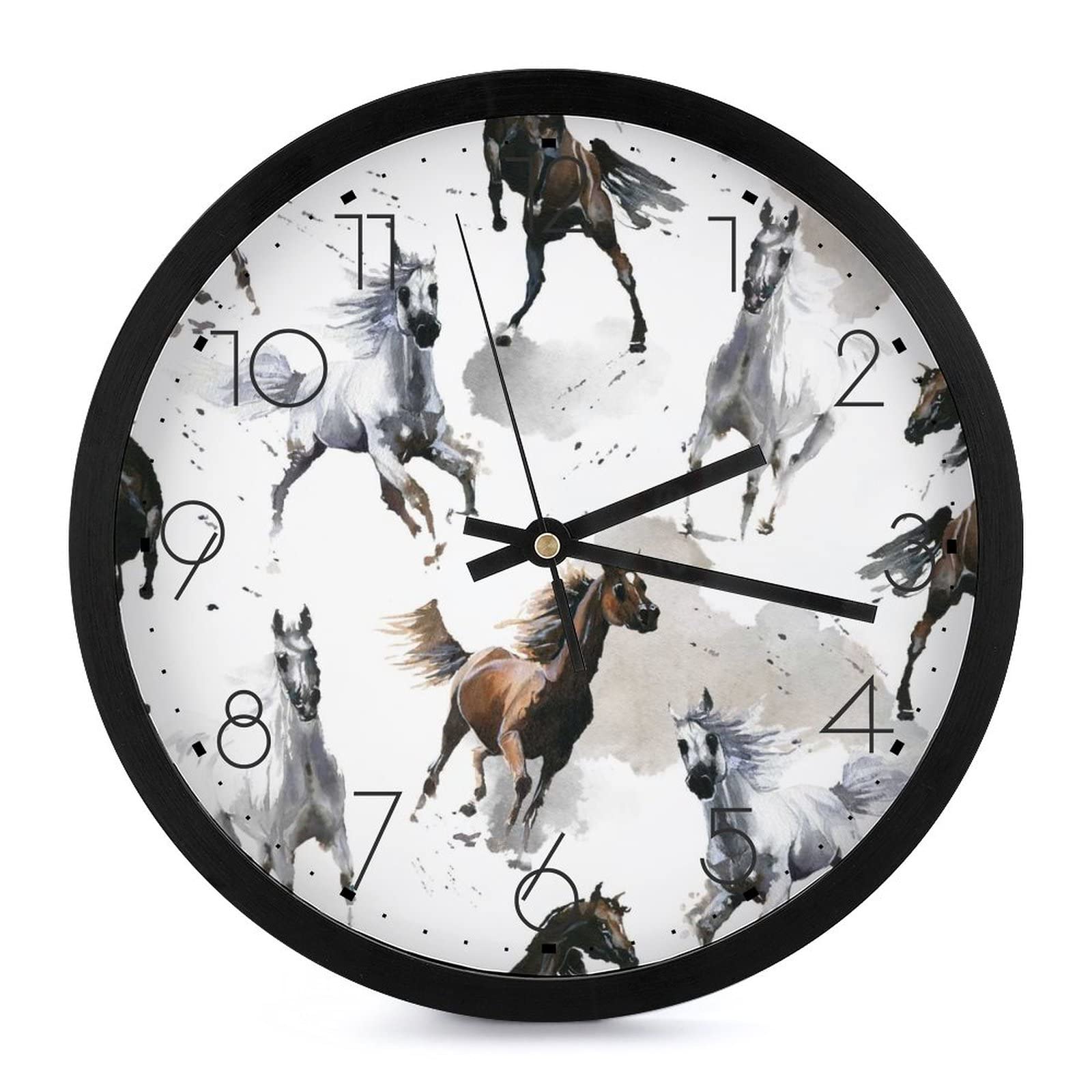 Pendule murale cheval sans tic-tac pour éliminer le bruit dans votre bureau