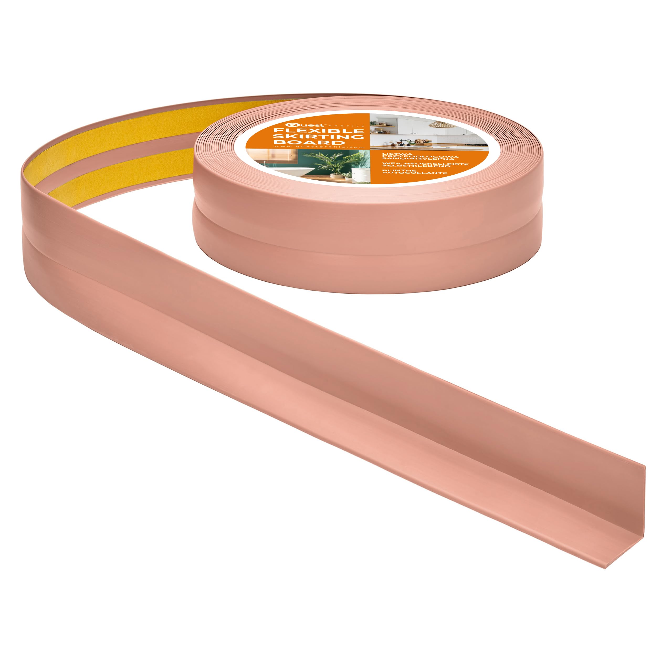 Quest Skirting Board PVC 30 x 30 mm Self-Adhesive - Light Brown, 5 m โ image 1