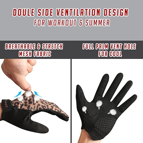 Miniatura 4 de Guantes de entrenamiento ventilados para mujeres y hombres con dedo completo. Guantes de levantamiento de pesas con ventilación completa de la palma
