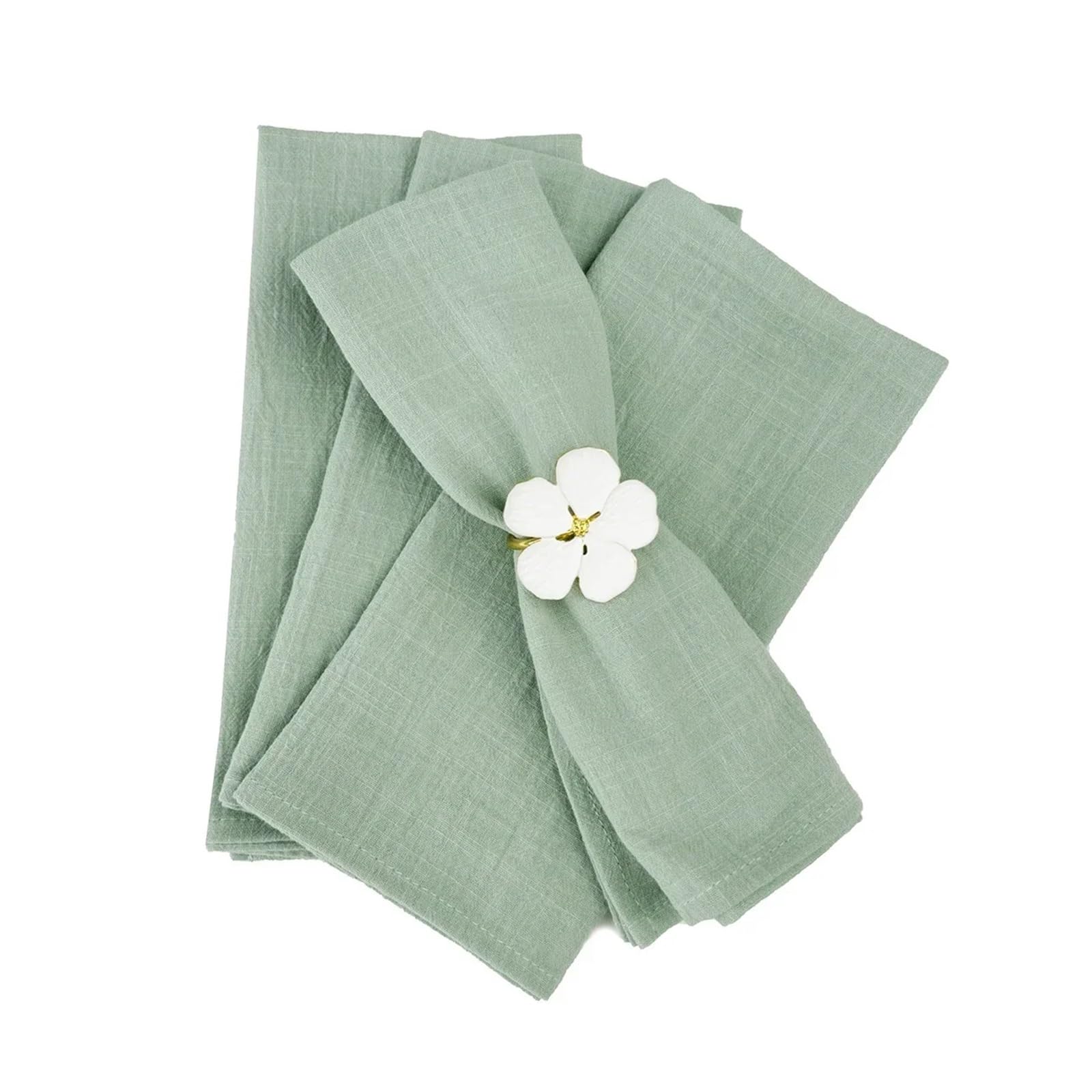 Servilleta De Lino RúStica 50 servilletas de algodón Verdes de 30 x 45 cm, Reutilizables, for Bodas, Fiestas, Navidad, decoración de Mesa, servilletas Retro(50pcs Sage Green)