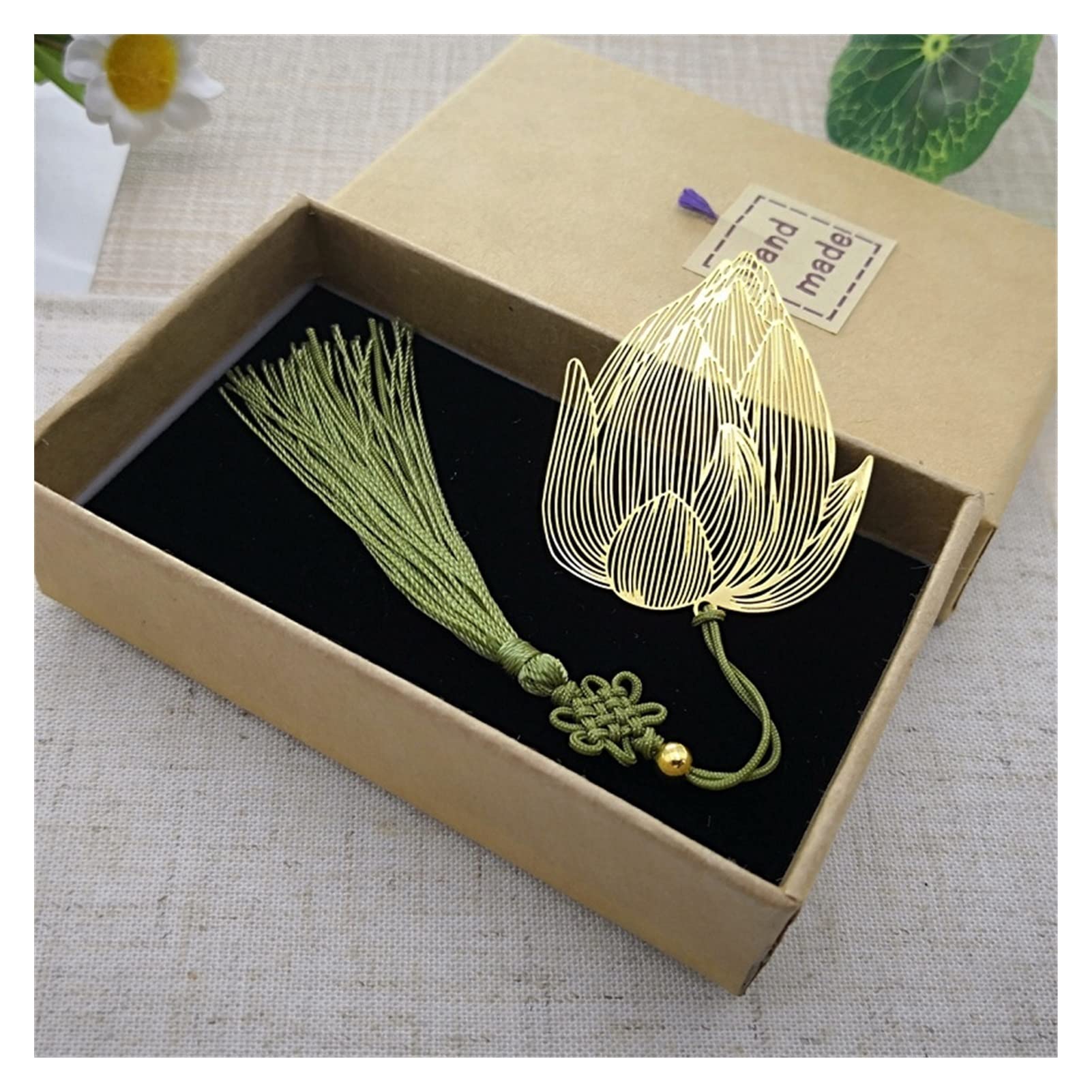 Signets Signet de Style Chinois Bookmark Lotus Lotus Leaf Bookmark Papeterie Creative Papeterie Fine Cadeaux de Vacances Art Accessoires Signets pour Livre (Color : E5)