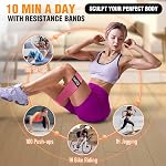 Bandes de résistance au tissu pour travailler dehors - Bandes d'exercice pour les femmes et les hommes, Bandes de bottes pour les jambes et le cul, Yoga, Pilates, Réhab, Fitness et d ' entraînement à domicile