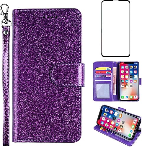 Asuwish Funda para Samsung Galaxy S9 Plus con protector de pantalla de vidrio templado y accesorios para celular, ranura para tarjetero, función