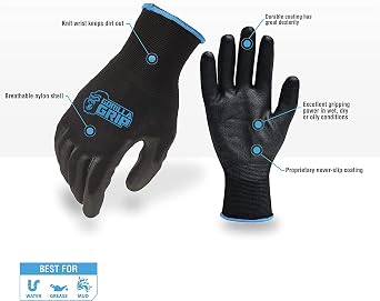 Grease Monkey Gorilla Grip 5 Pack Gorilla Grip Gloves (Large)