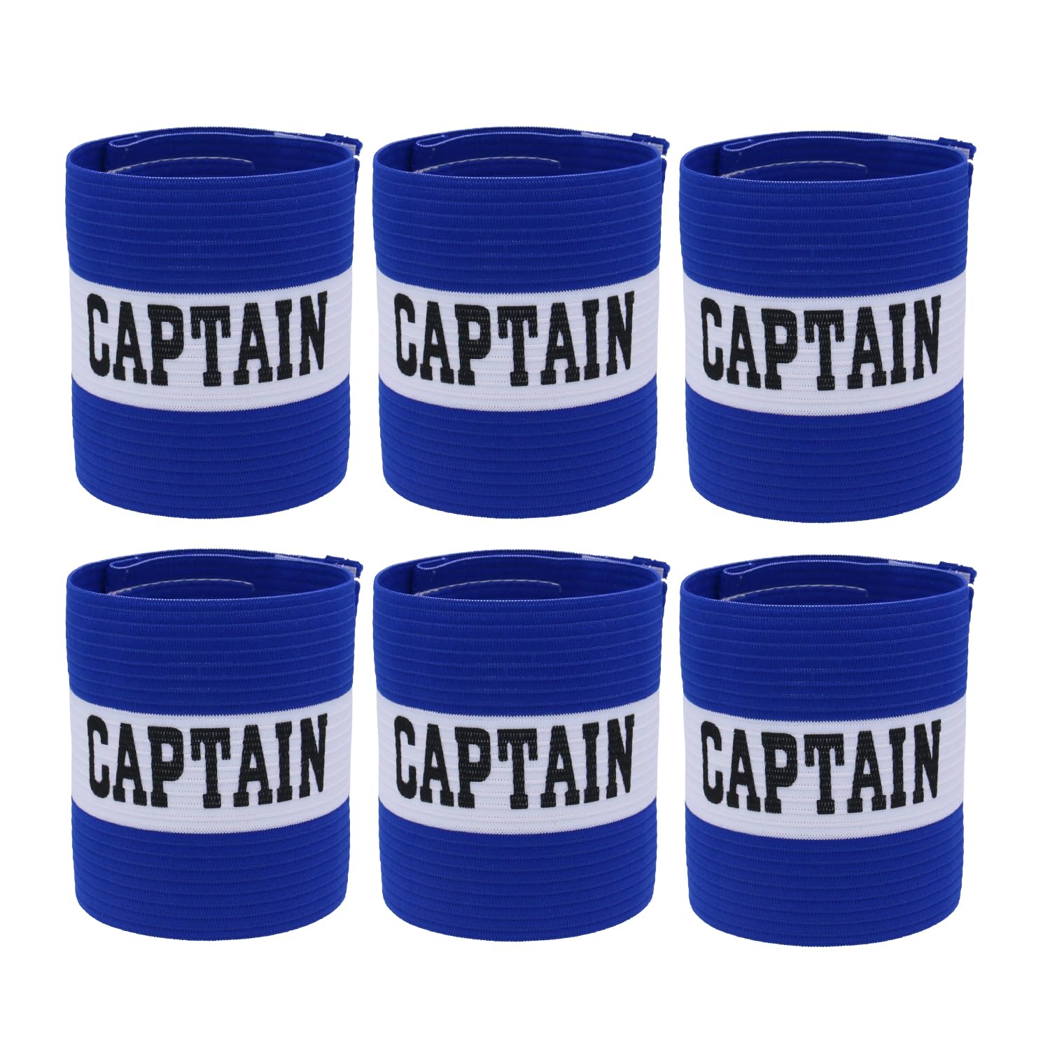 Hosifiy 6Pcs Fußball Kapitänsbinde, Nylon Elastische Fußball Kapitän Armbinde Einstellbare Fußball Armbindes für Jugend Erwachsene Sport Training